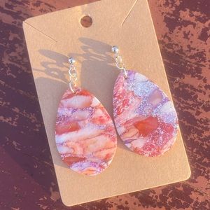 Marbled polymer clay earrings